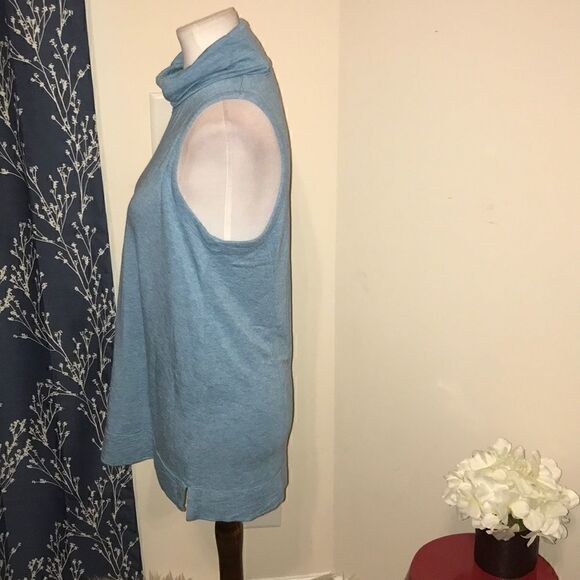 Lou & Grey Heather Blue Sleeveless Turtleneck Top - Picture 2 of 7